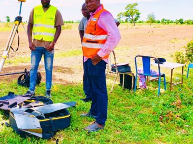 Topographic survey using aerial photogrammetry