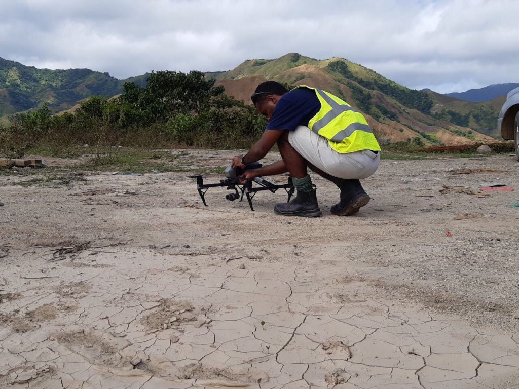 Man with Drone - South Pacific Flying Labs, Draubuta Landslide Project