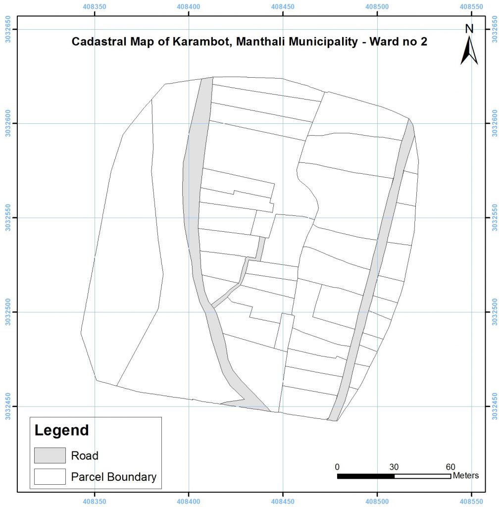 Newly created cadastral map